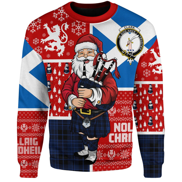 Clark (Clergy) Modern Clan Badge Tartan Sweatshirt Scotland Christmas Santa