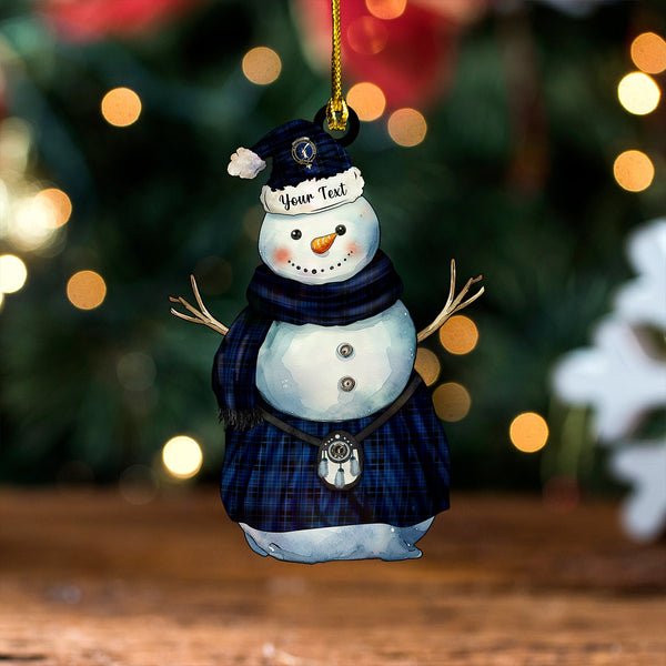 Clark (Clergy) Modern Clan Badge Tartan Wood Acrylic Ornament Snowman Warrior Personalized