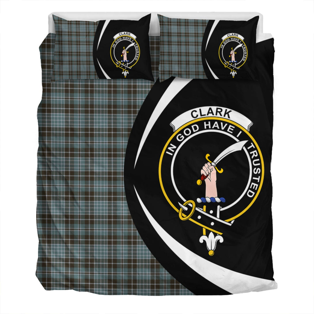 Clark (Clergy) Weathered Clan Badge Tartan Bedding Set Circle Style