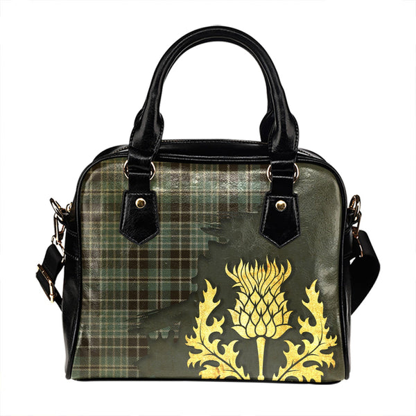 Clark (Clergy) Weathered Tartan Shoulder Handbag Thistle Oldest Style