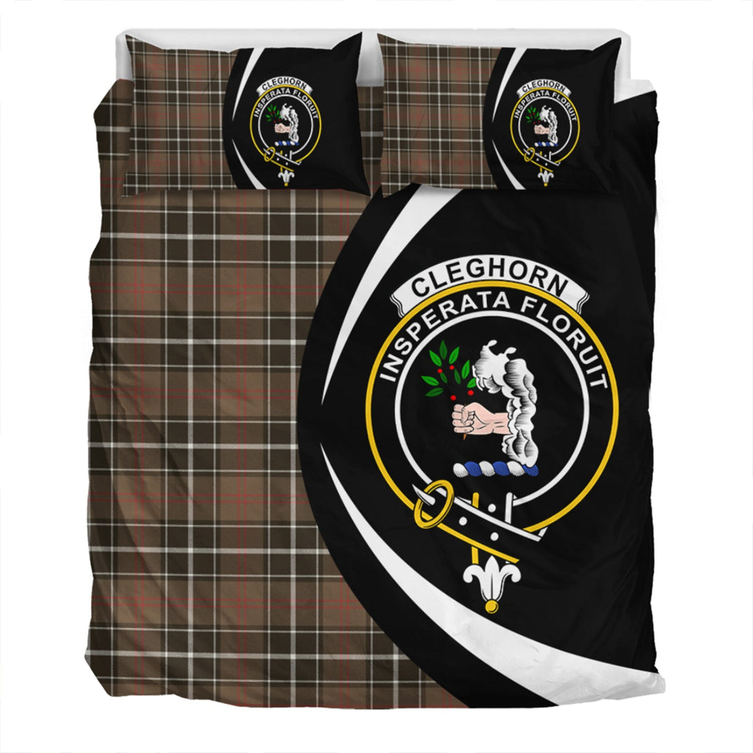 Cleghorn Weathered Clan Badge Tartan Bedding Set Circle Style