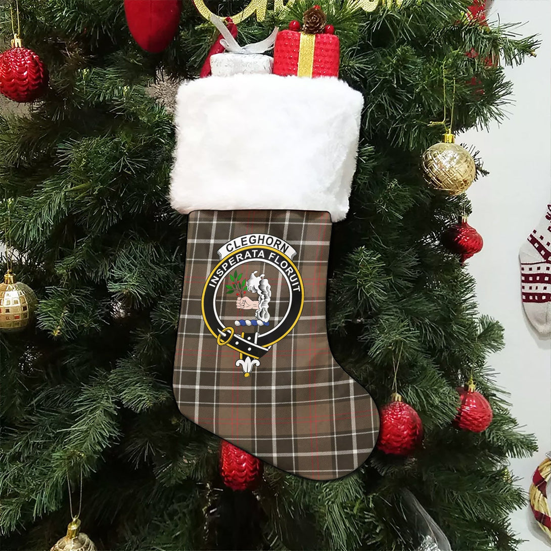 Cleghorn Weathered Clan Badge Tartan Christmas Stocking