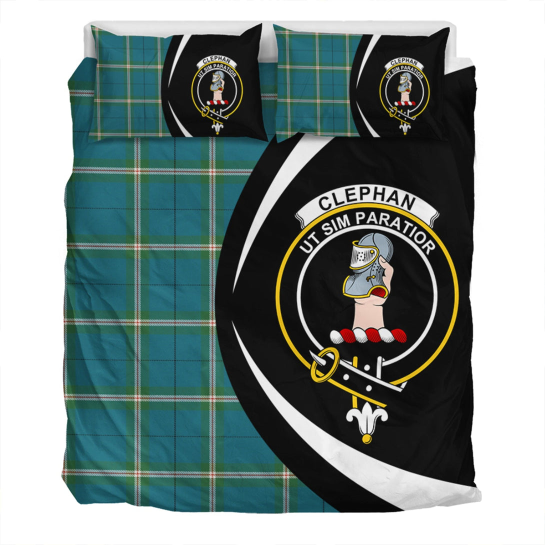 Cleland Ancient Clan Badge Tartan Bedding Set Circle Style