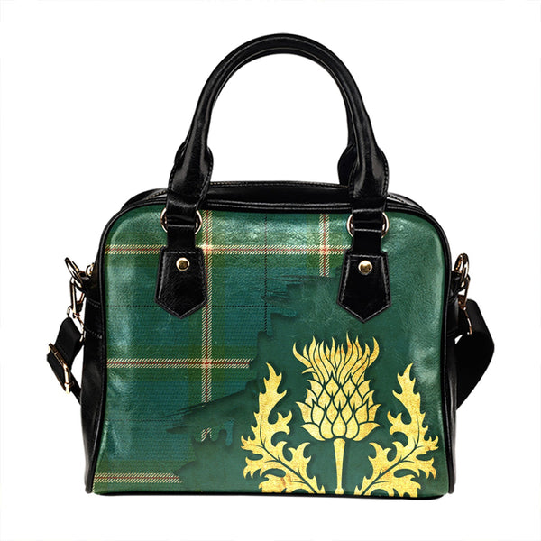 Cleland Ancient Tartan Shoulder Handbag Thistle Oldest Style