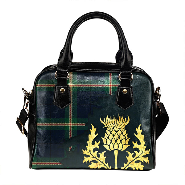 Cleland Modern Tartan Shoulder Handbag Thistle Oldest Style