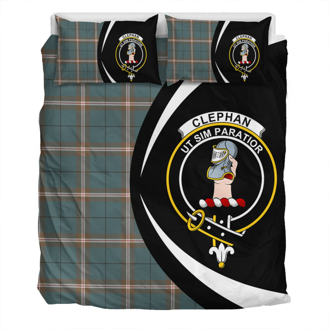 Cleland Weathered Clan Badge Tartan Bedding Set Circle Style