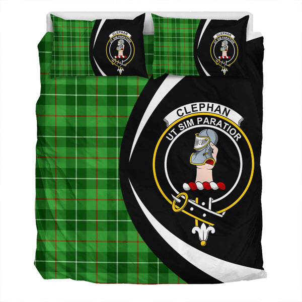 Clephan (or Clephane) Clan Badge Tartan Bedding Set Circle Style