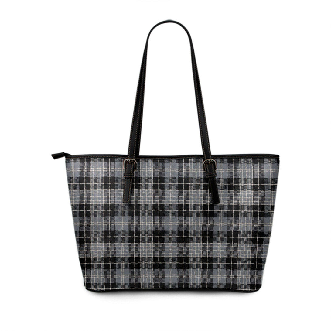 Clergy (Grey) Ancient Tartan Leather Tote Bag