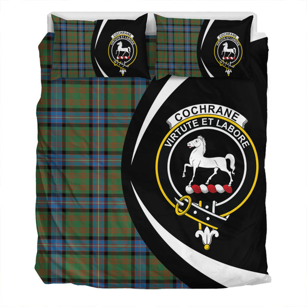 Cochrane (Cochran) Ancient Clan Badge Tartan Bedding Set Circle Style