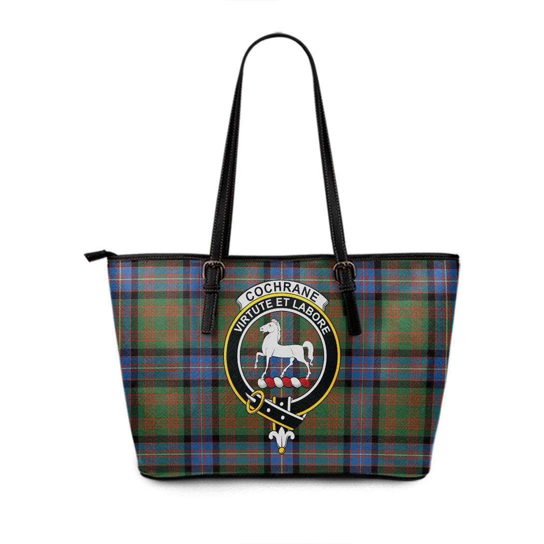 Cochrane (Cochran) Ancient Clan Badge Tartan Leather Tote Bag