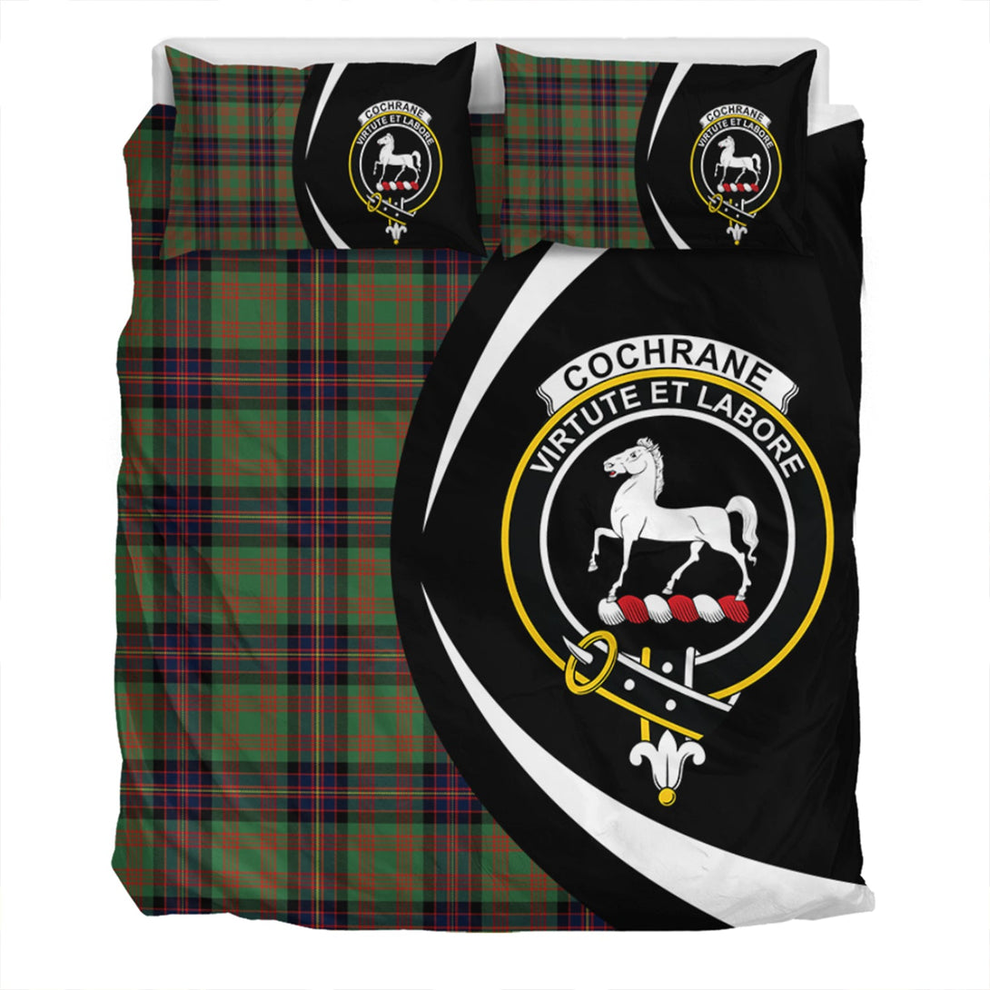 Cochrane (Cochran) Modern Clan Badge Tartan Bedding Set Circle Style