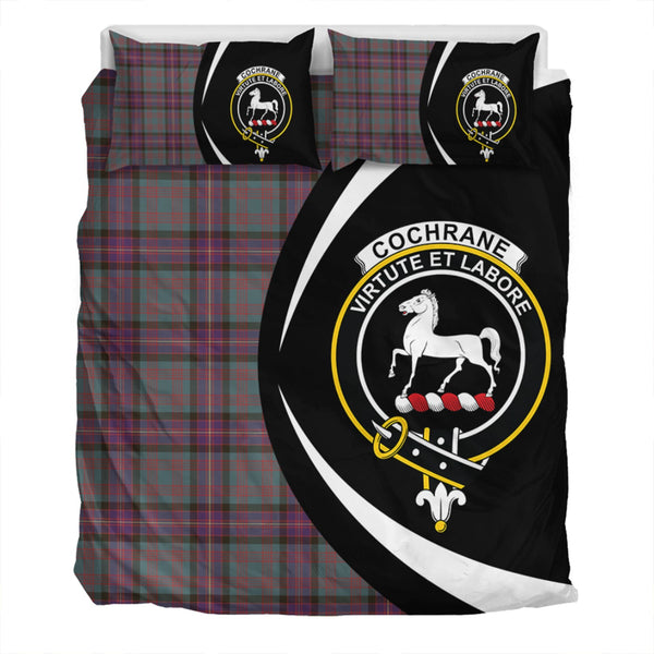 Cochrane (Cochran) Weathered Clan Badge Tartan Bedding Set Circle Style