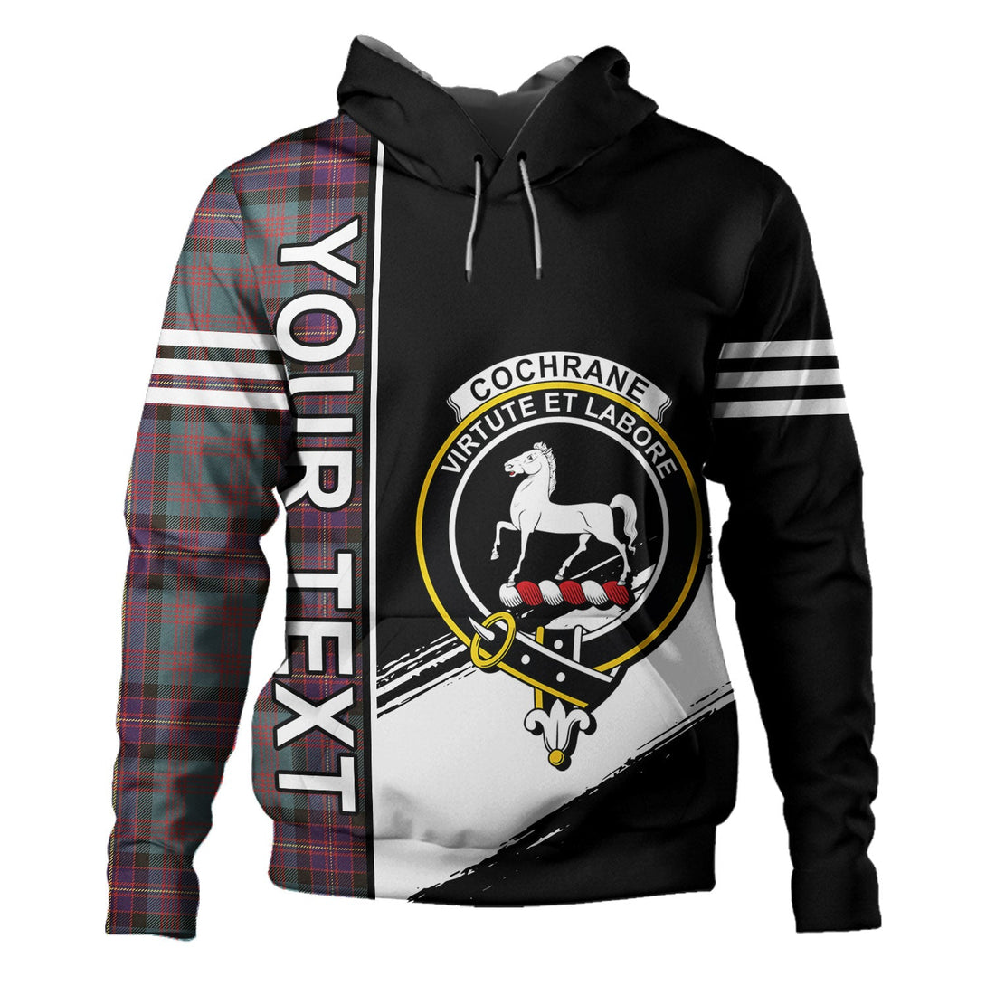 Cochrane (Cochran) Weathered Clan Badge Tartan Hoodie Quarter Style Personalized