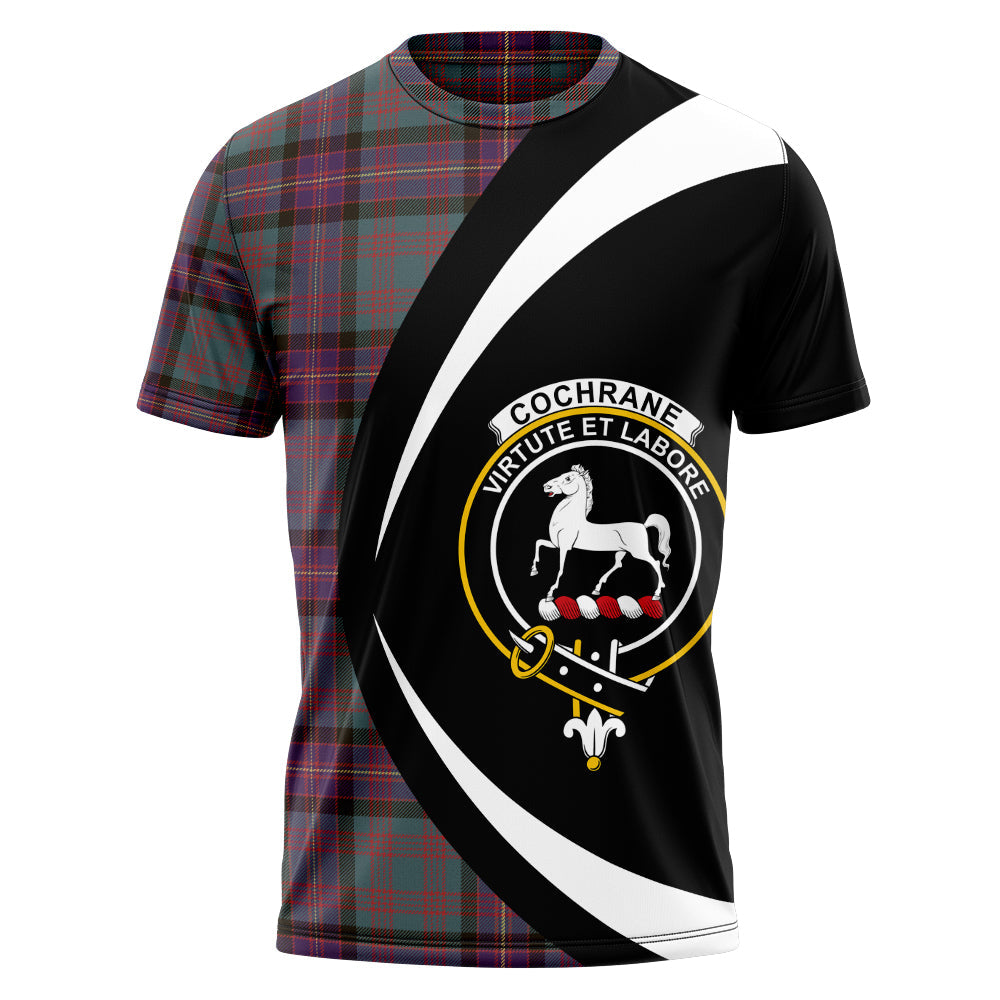 Cochrane (Cochran) Weathered Clan Badge Tartan T-Shirt Circle Style Personalized