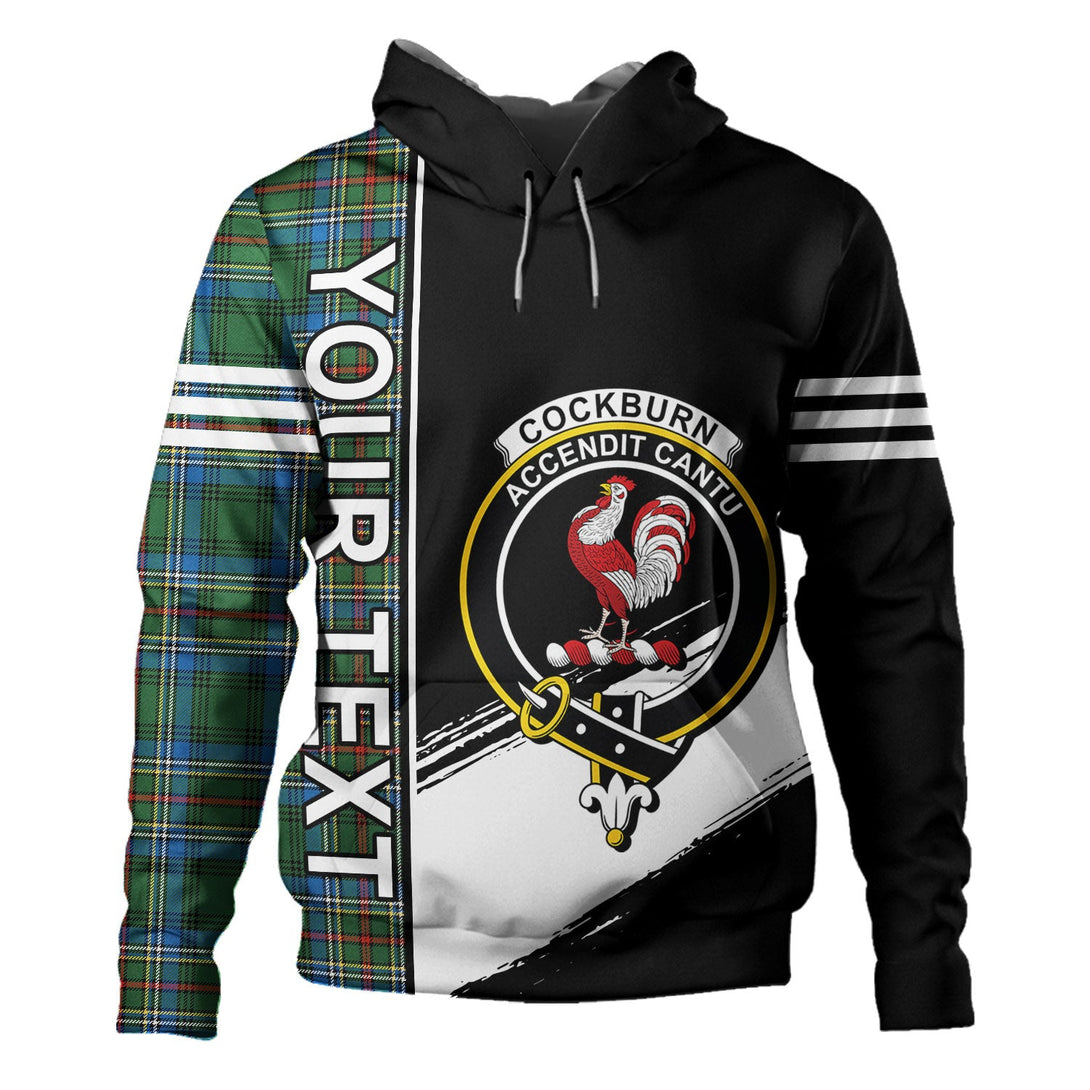 Cockburn (Coburn) Ancient Clan Badge Tartan Hoodie Quarter Style Personalized