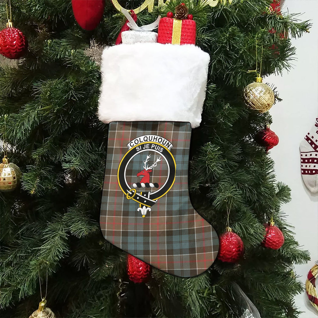 Colquhoun Weathered Clan Badge Tartan Christmas Stocking