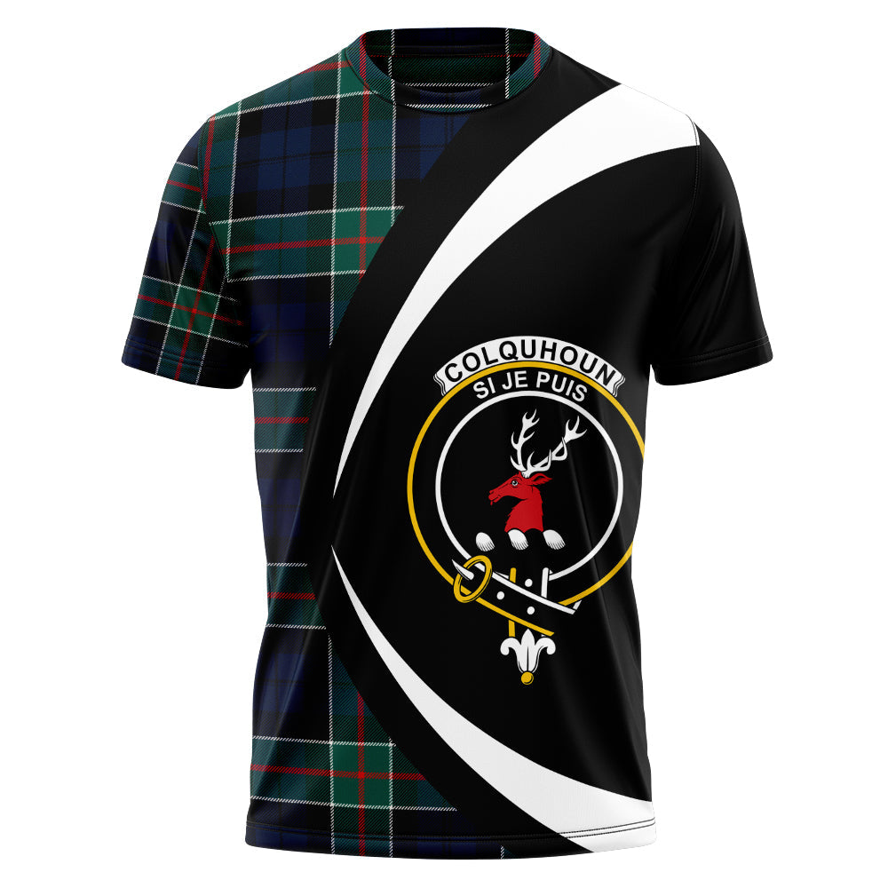 Colquhoun (Cowans) Modern Clan Badge Tartan T-Shirt Circle Style Personalized