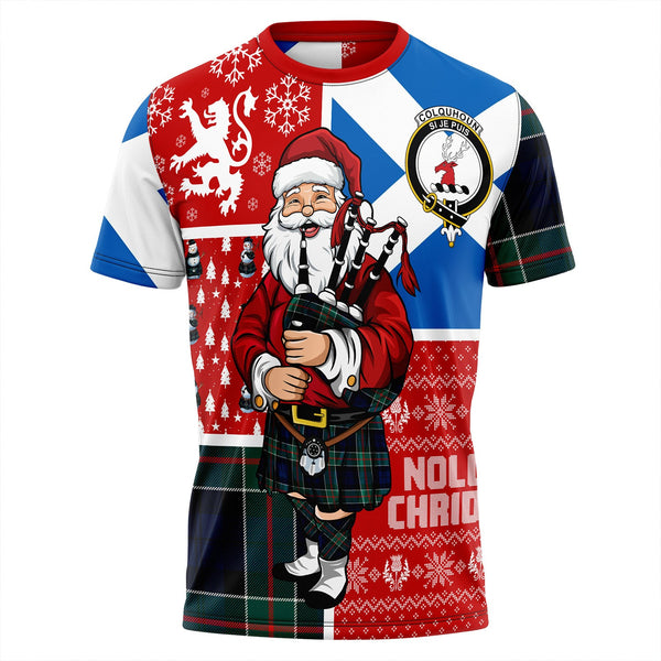 Colquhoun (Cowans) Modern Clan Badge Tartan T-Shirt Scotland Christmas Santa