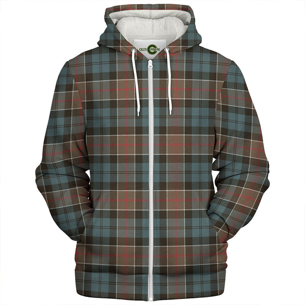 Colquhoun (Cowans) Weathered Clan Badge Tartan Sherpa Hoodie