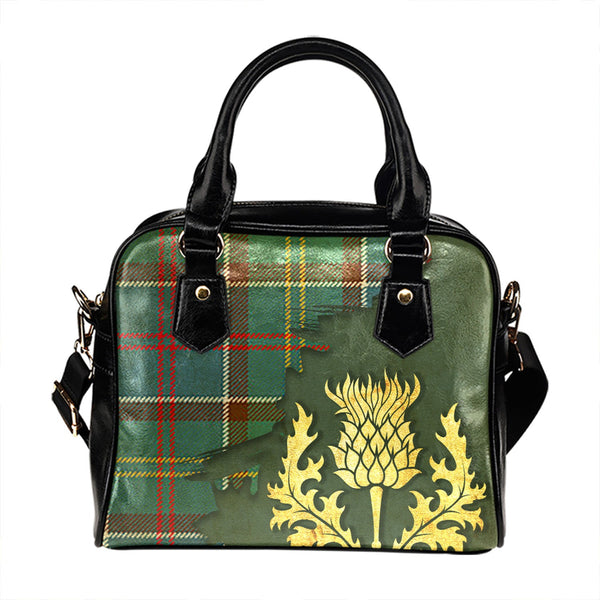 Colville District Tartan Shoulder Handbag Thistle Oldest Style