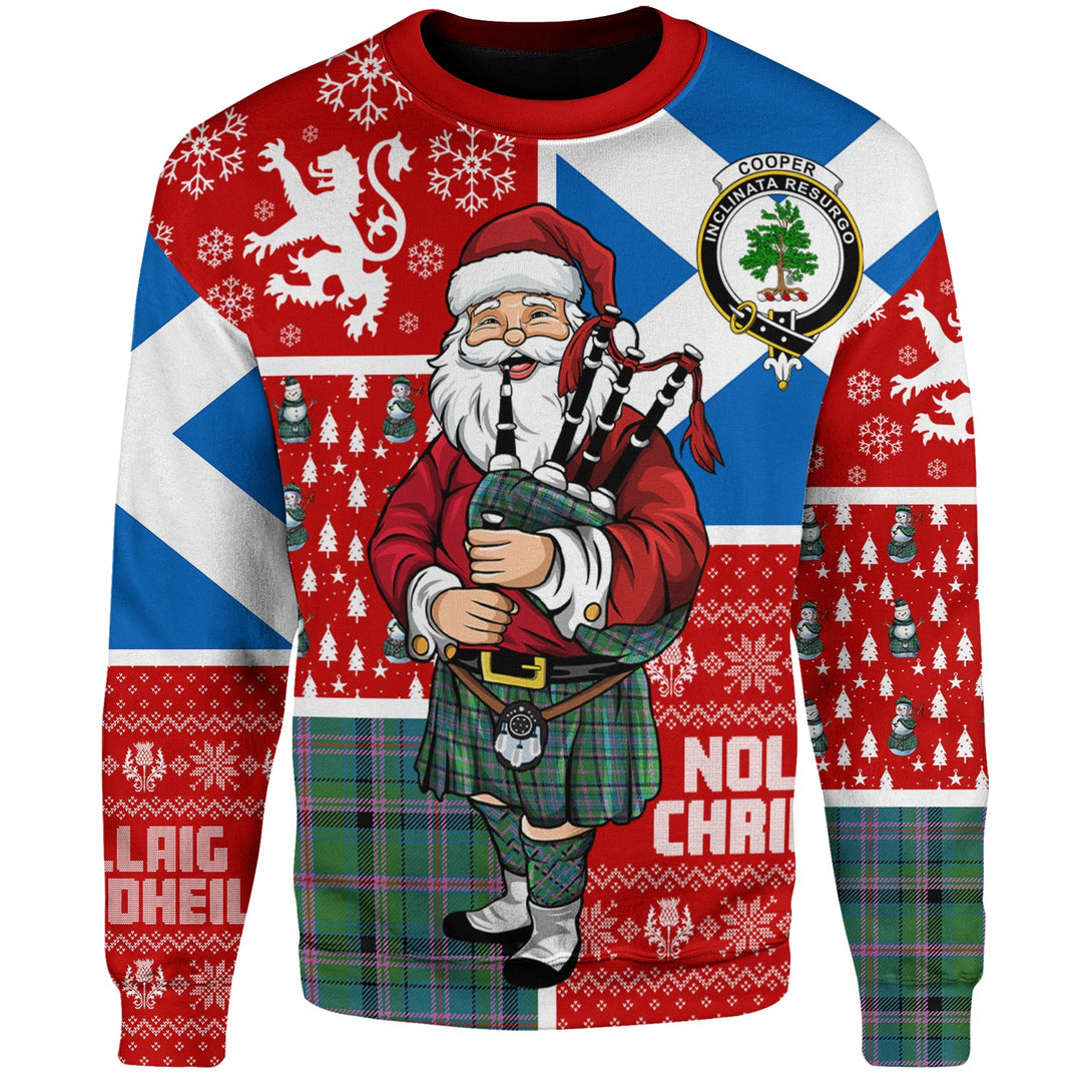 Cooper Ancient Clan Badge Tartan Sweatshirt Scotland Christmas Santa