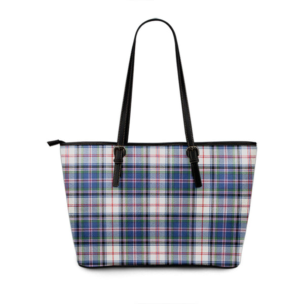 Cooper Dress 3 Modern Tartan Leather Tote Bag