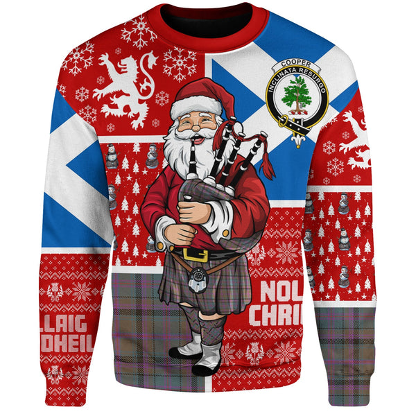 Cooper Weathered Clan Badge Tartan Sweatshirt Scotland Christmas Santa