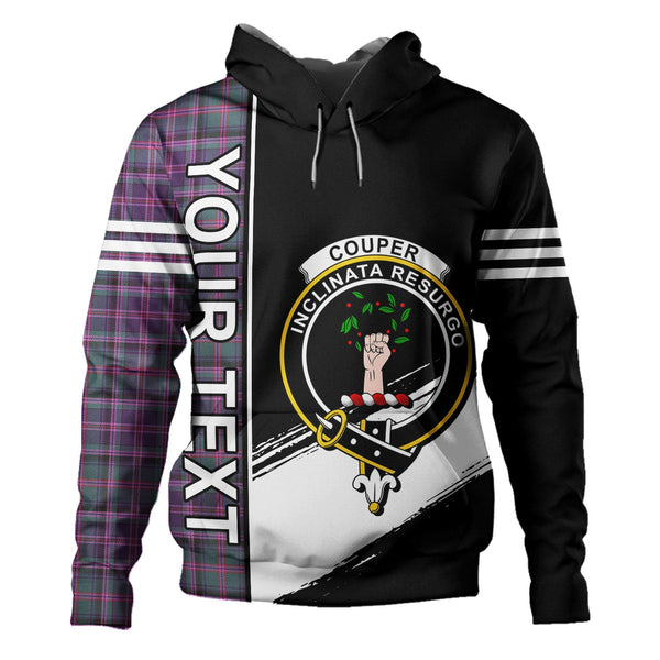 Couper (Cooper) Weathered Clan Badge Tartan Hoodie Quarter Style Personalized