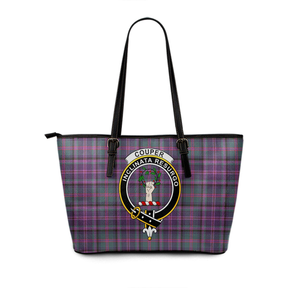 Couper (Cooper) Weathered Clan Badge Tartan Leather Tote Bag