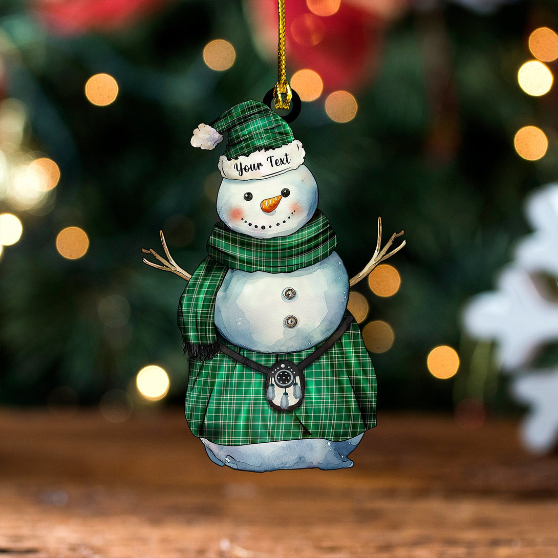 Cowper Tartan Wood Acrylic Ornament Snowman Warrior Personalized