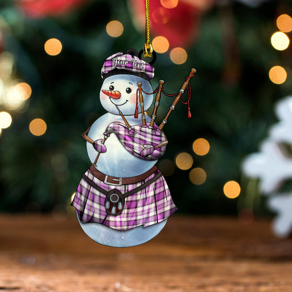 Craig Paisley (Craigie Paisley) Weathered Tartan Wood Acrylic Ornament Snowman Bagpipe Personalized