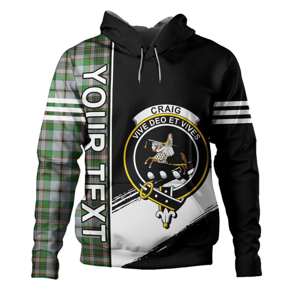 Craig (Craigie) Ancient Clan Badge Tartan Hoodie Quarter Style Personalized