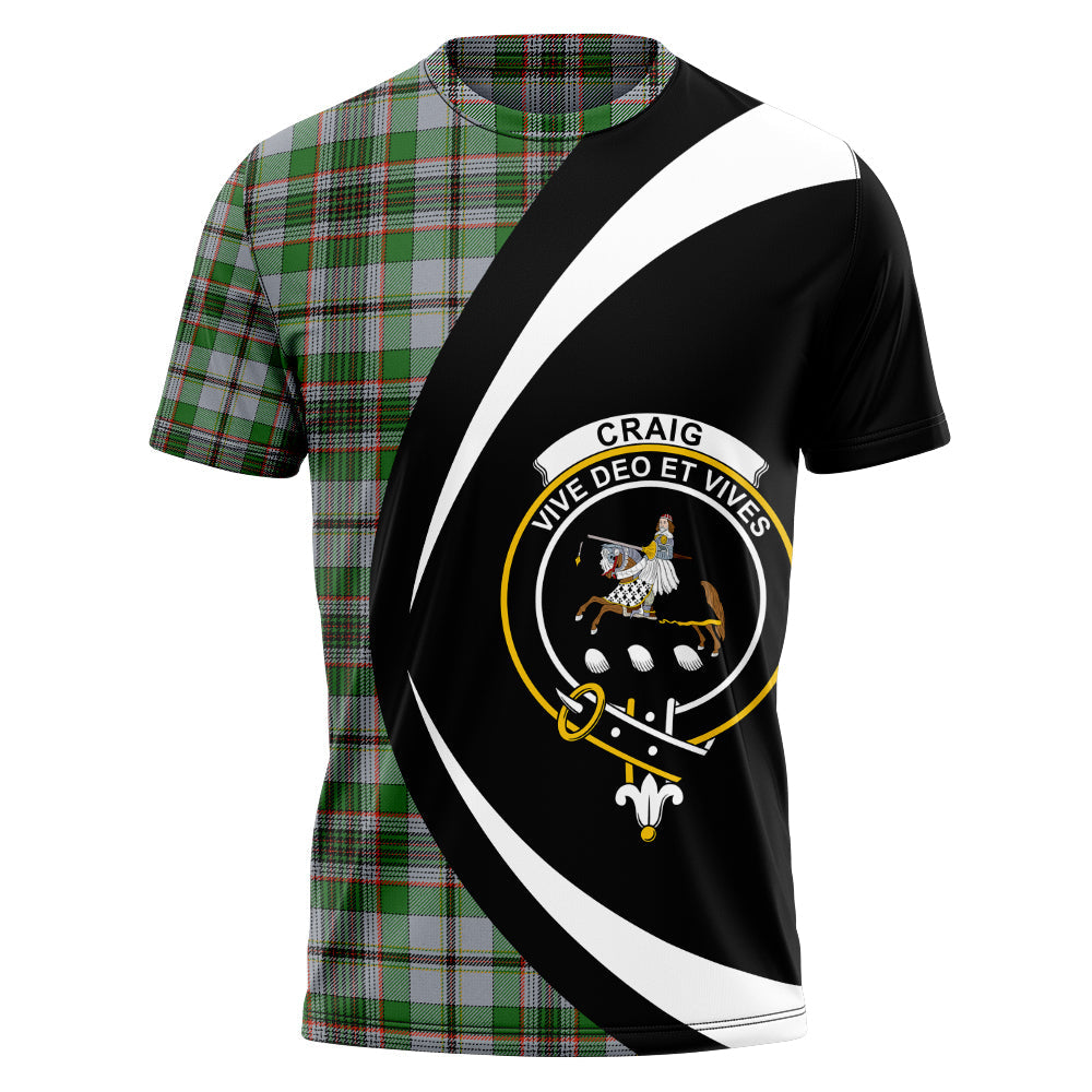 Craig (Craigie) Ancient Clan Badge Tartan T-Shirt Circle Style Personalized