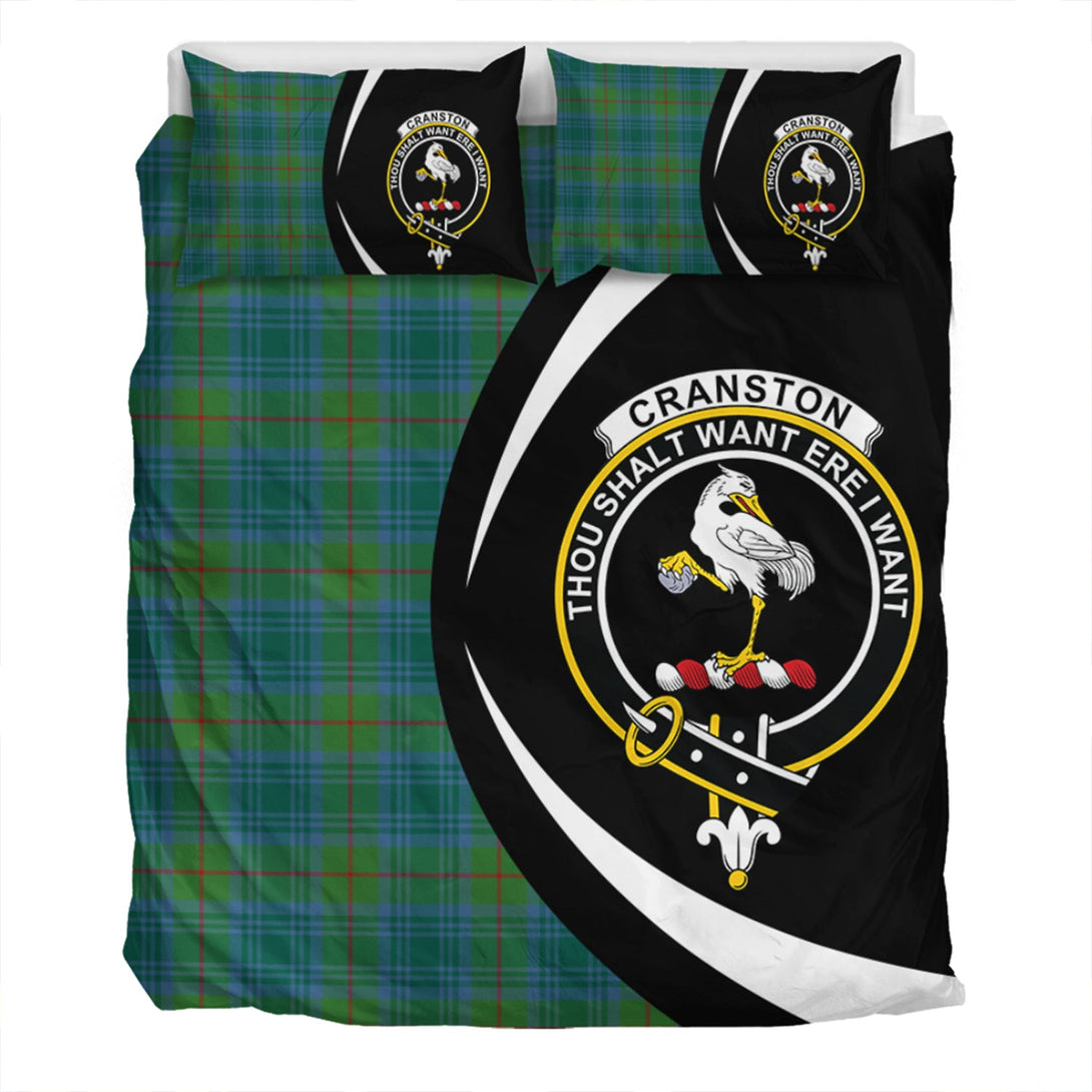 Cranston Modern Clan Badge Tartan Bedding Set Circle Style