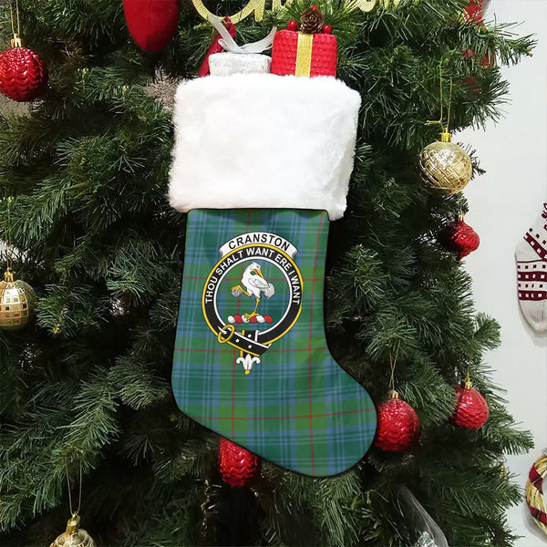 Cranston Modern Clan Badge Tartan Christmas Stocking