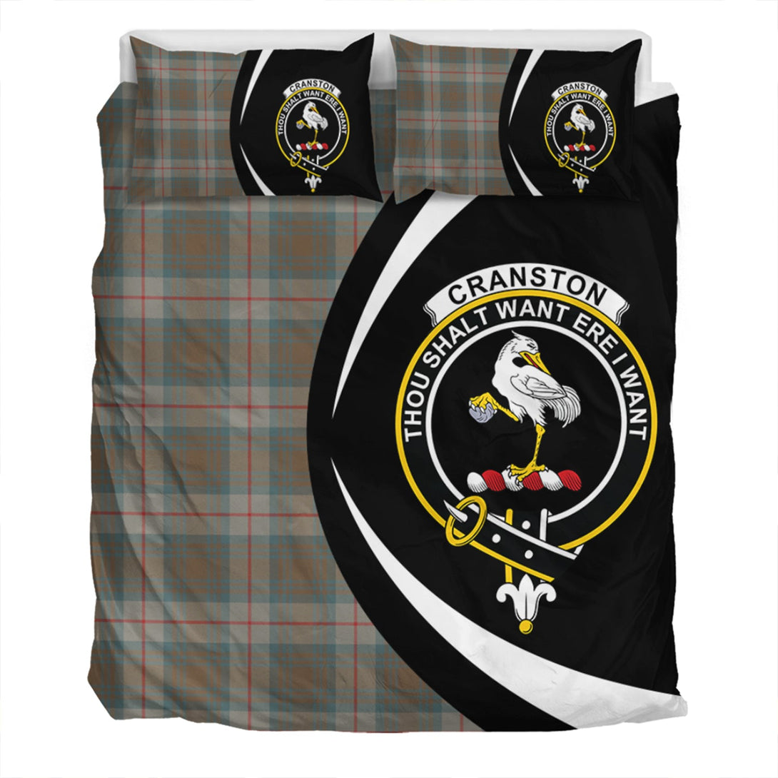 Cranston Weathered Clan Badge Tartan Bedding Set Circle Style