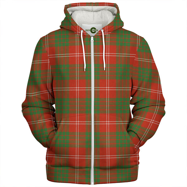 Crawford Red Ancient Clan Badge Tartan Sherpa Hoodie