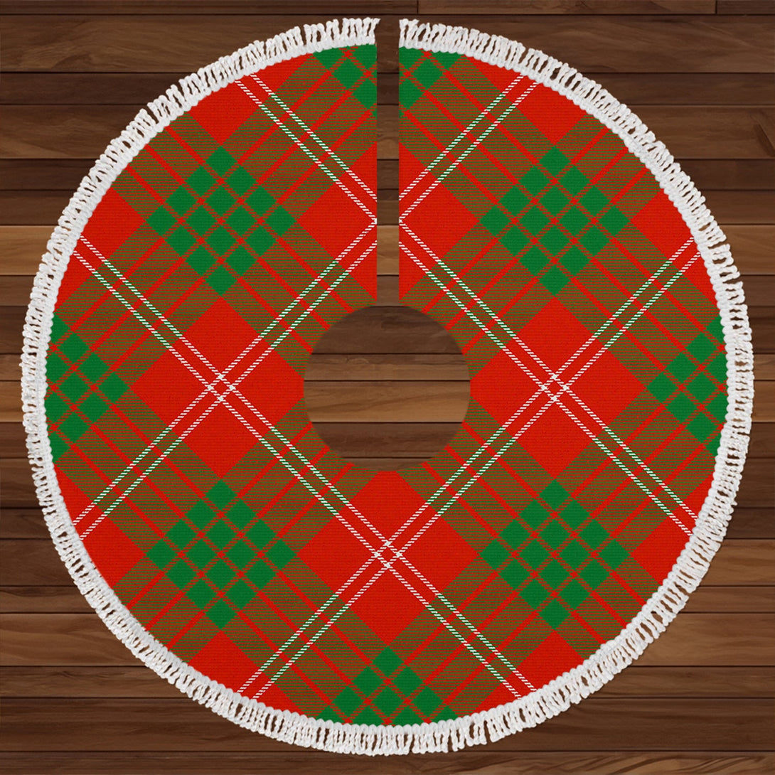 Crawford Red Ancient Clan Badge Tartan Christmas Tree Skirt