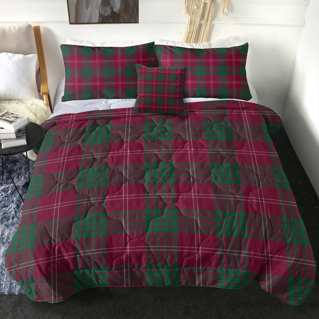 Crawford Red Modern Clan Badge Tartan Comforter