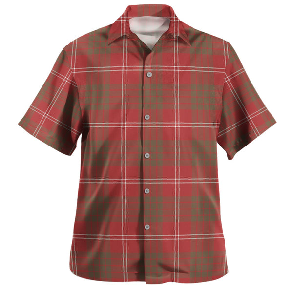 Crawford Red Weathered Clan Badge Tartan Hawaiian Shirt