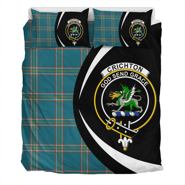 Crichton (Creighton) Ancient Clan Badge Tartan Bedding Set Circle Style