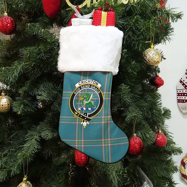 Crichton (Creighton) Ancient Clan Badge Tartan Christmas Stocking