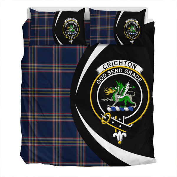 Crichton (Creighton) Modern Clan Badge Tartan Bedding Set Circle Style