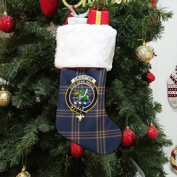 Crichton (Creighton) Modern Clan Badge Tartan Christmas Stocking