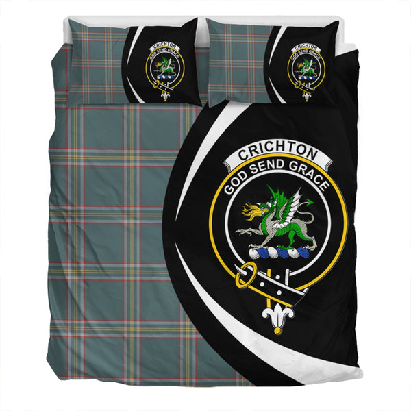 Crichton (Creighton) Weathered Clan Badge Tartan Bedding Set Circle Style