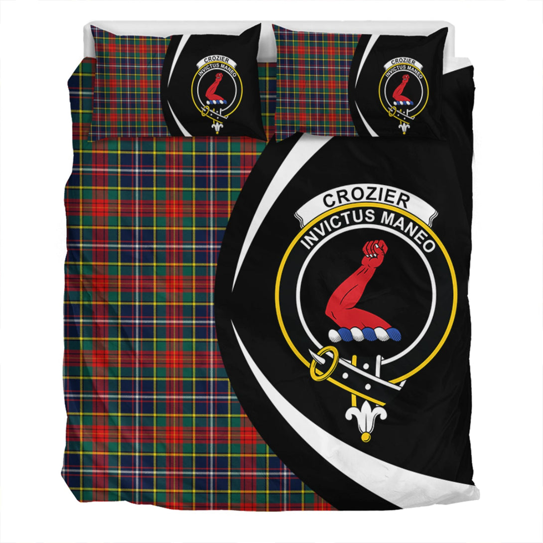 Crozier Modern Clan Badge Tartan Bedding Set Circle Style