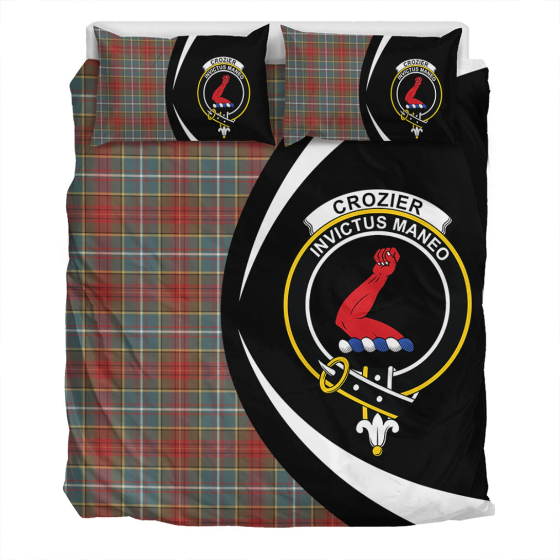 Crozier Weathered Clan Badge Tartan Bedding Set Circle Style