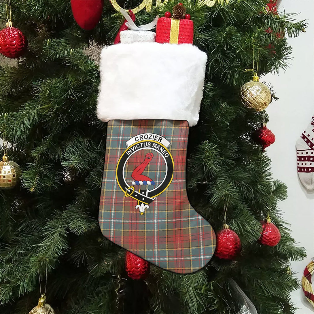 Crozier Weathered Clan Badge Tartan Christmas Stocking