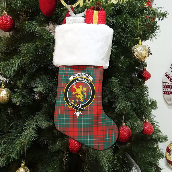 Cumming Modern Clan Badge Tartan Christmas Stocking