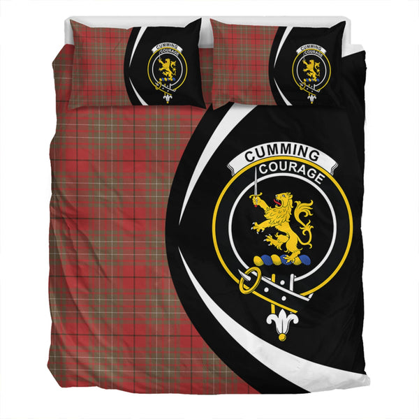 Cumming Weathered Clan Badge Tartan Bedding Set Circle Style